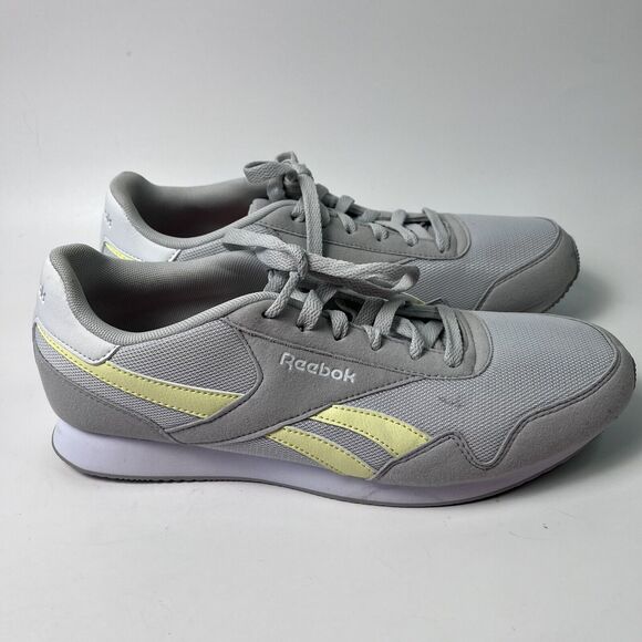 Reebok Royal Classic Jogger Shoes Gray Yellow Low Top Sneakers Women's Size 10 - Picture 3 of 13
